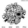 Half Floral Skull SVG