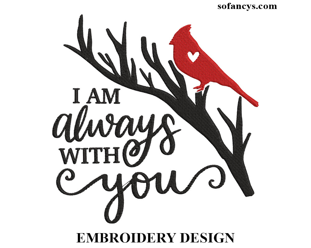 Cardinal Memorial Embroidery Design