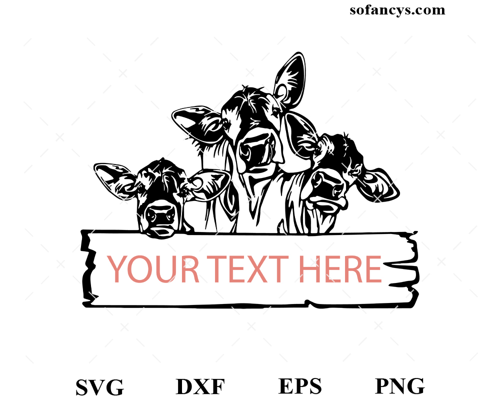 Cow Farm Personalized SVG DXF EPS PNG Cut Files