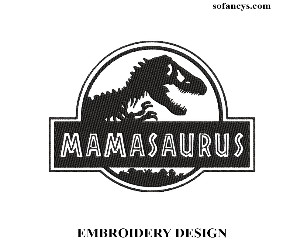 Dinosaur Mom Embroidery Design