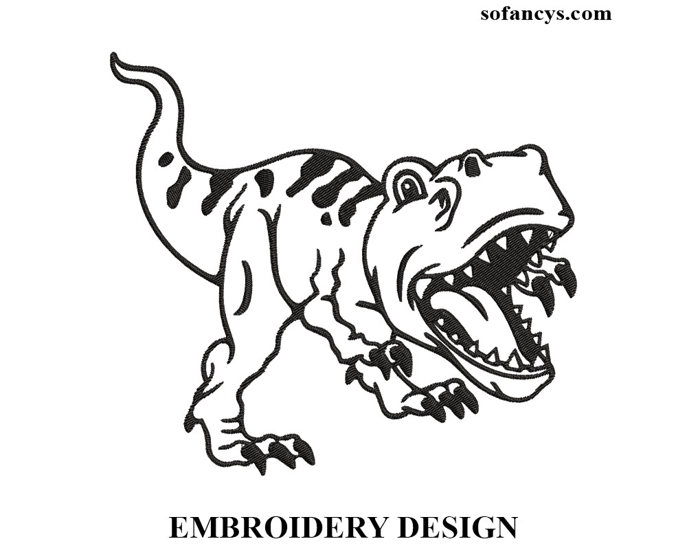 Dinosaur T-Rex Embroidery Design