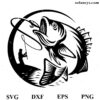 Fisherman Bass Fishing SVG
