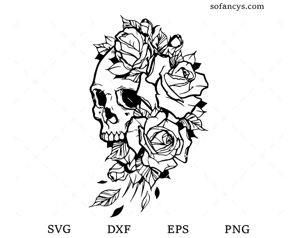Floral Skull SVG