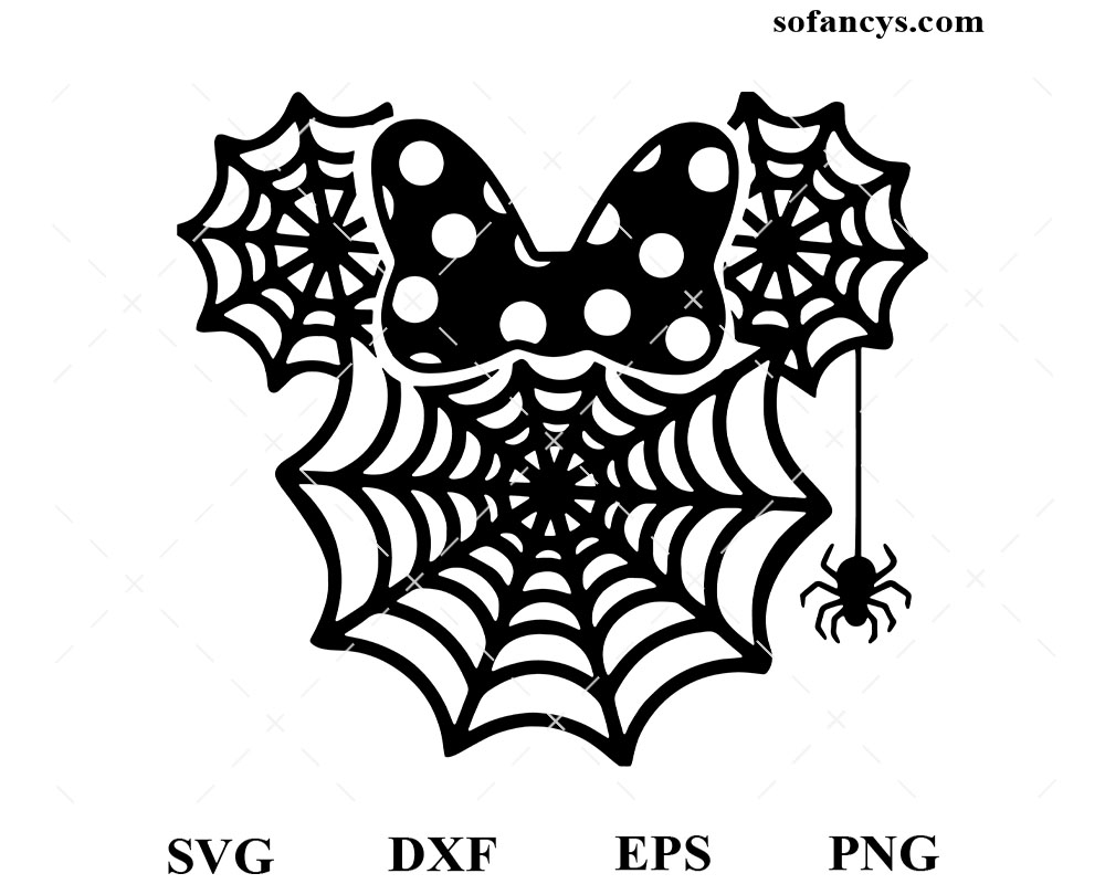 Minnie Spiderweb Halloween SVG