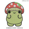 Mushroom Frog Embroidery Design
