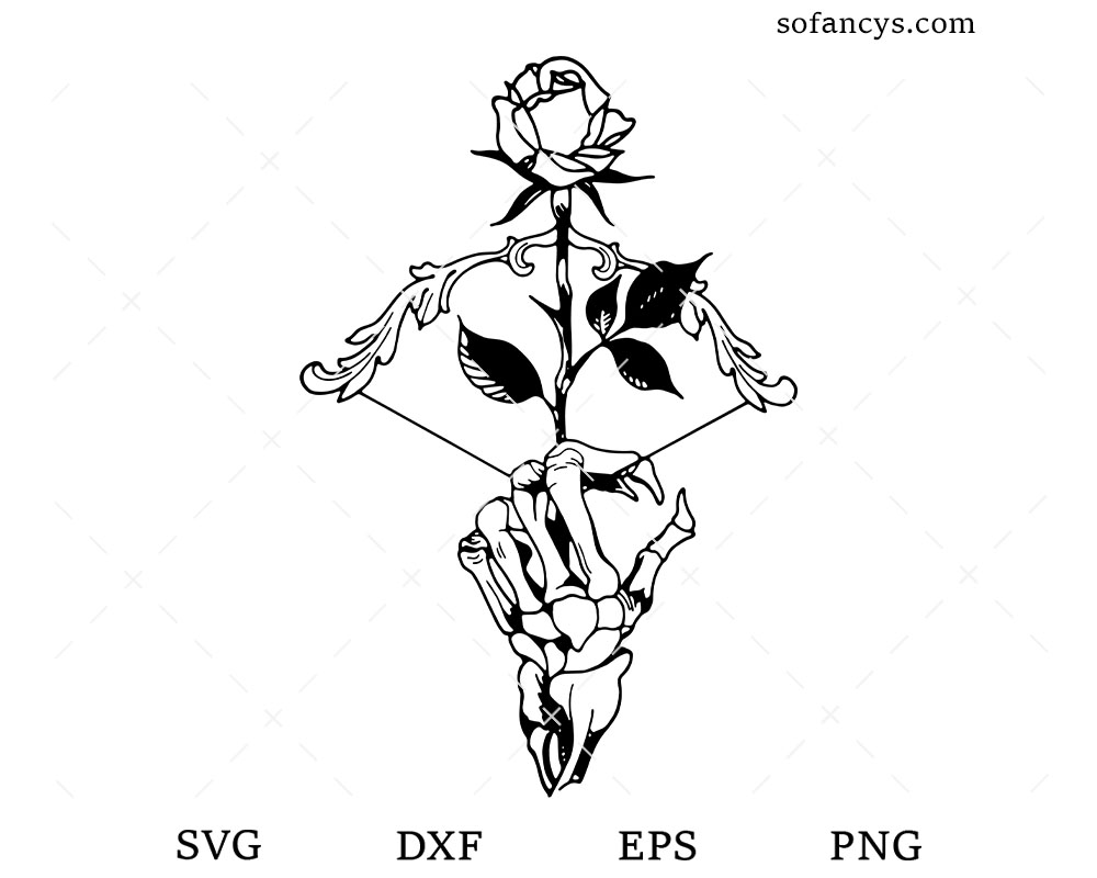 Skeleton Achery Rose SVG
