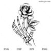 Skeleton Hand With Rose SVG