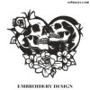 Skull Lovers Embroidery Design