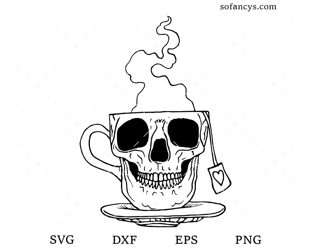 Skull Tea Mug SVG