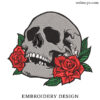 Skull With Roses Embroidery Design