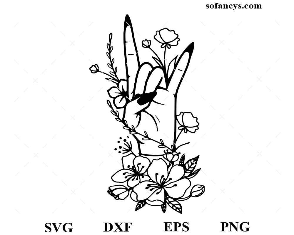 Wildflower Rock'n Roll SVG DXF EPS PNG Cut Files