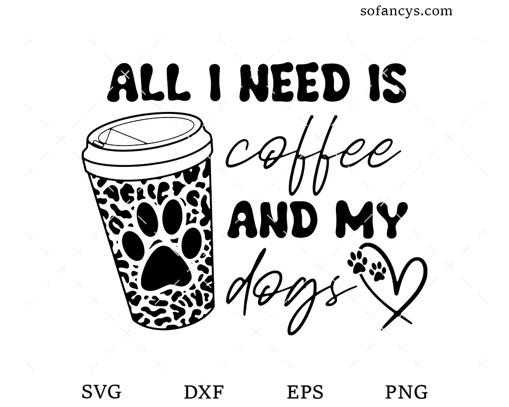 Coffee and my Dog SVG