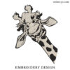 Giraffe Hiding Embroidery Design