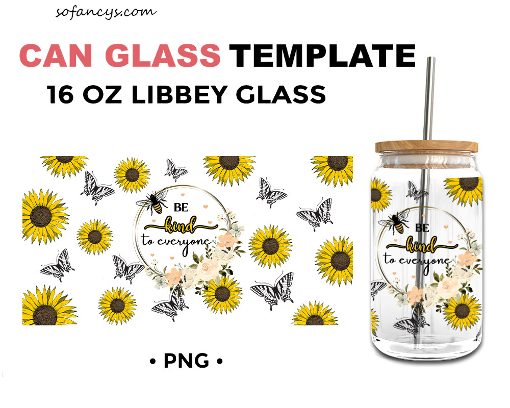 16oz Glass Can Wrap, 16oz Libbey Can Tumbler Png,sublimation