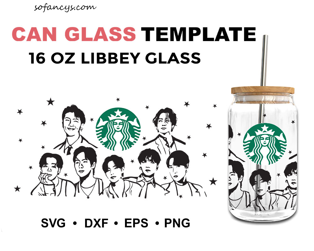 BTS Band 16oz Libbey Glass Wrap