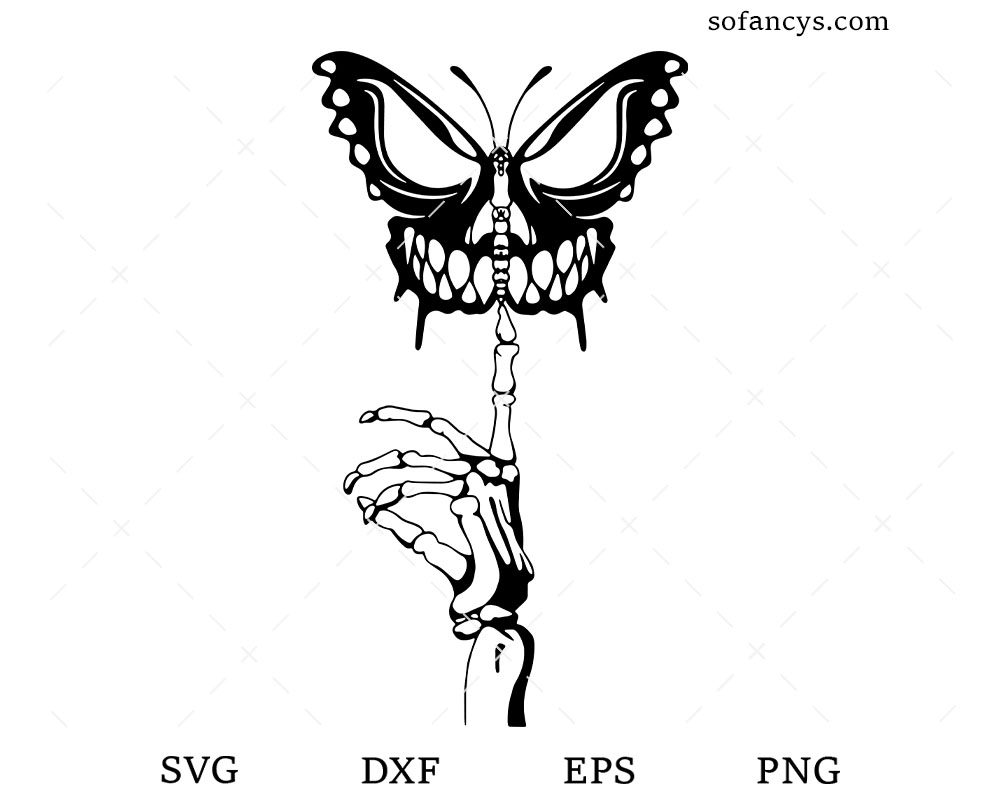 Butterfly Skull SVG
