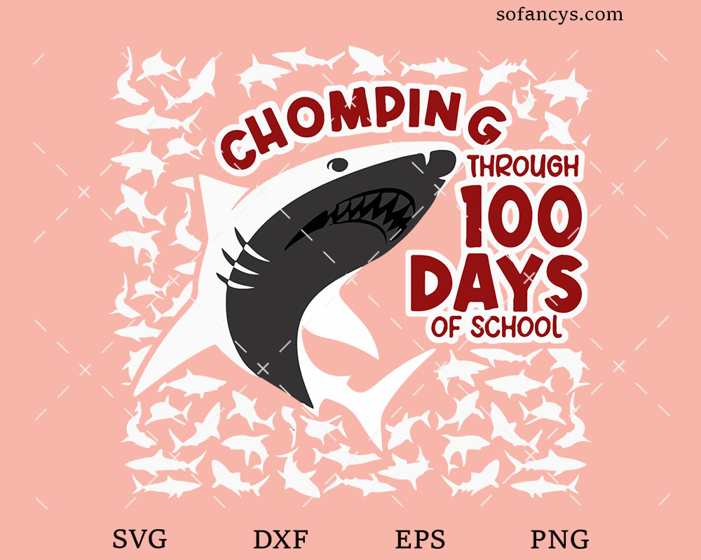 Chomping through 100 days SVG DXF EPS PNG Cut Files