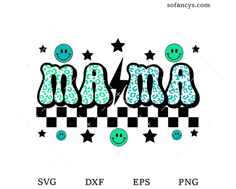Happy Face Mama SVG
