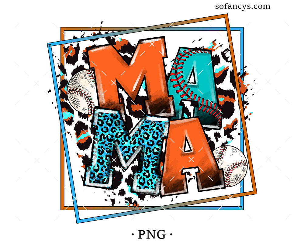Baseball mom with LEOPARD **Sublimation transfer** –