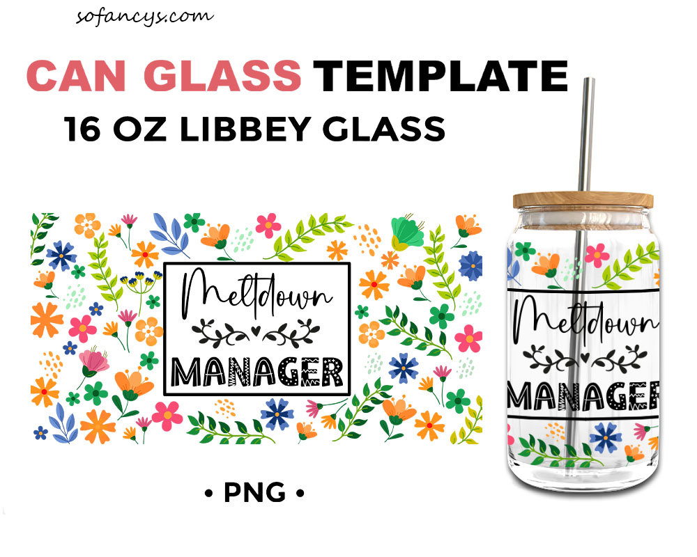 16oz Meltdown Manager Frosted Glass Libbey Cup , Sublimation