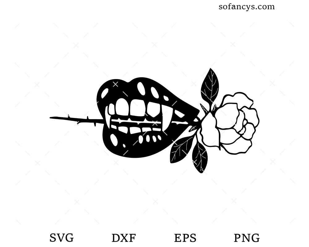 Rose In Teeth SVG