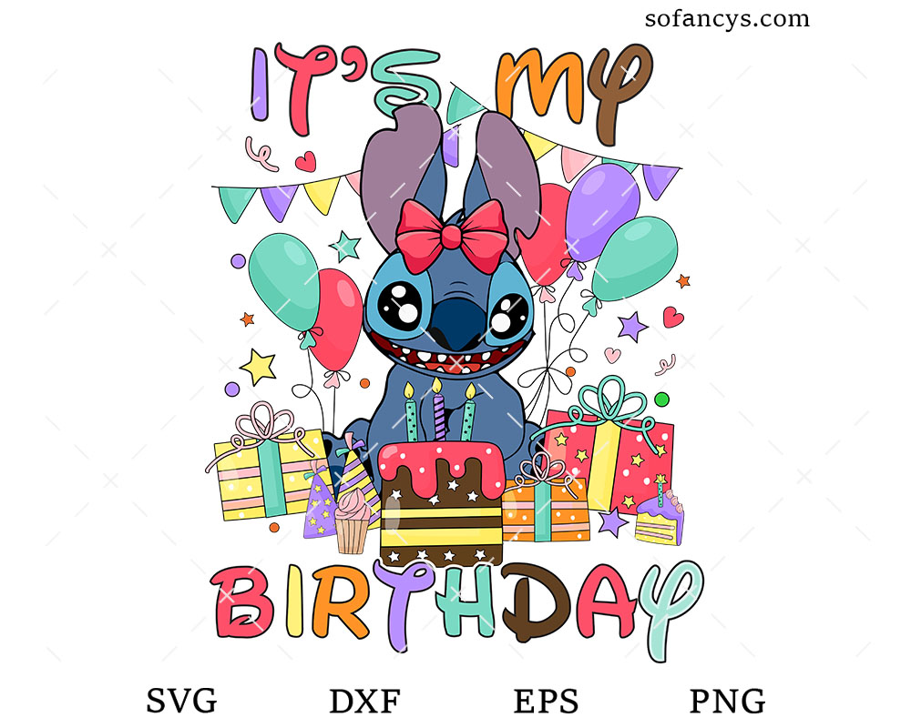 Stich It's My Birthday SVG