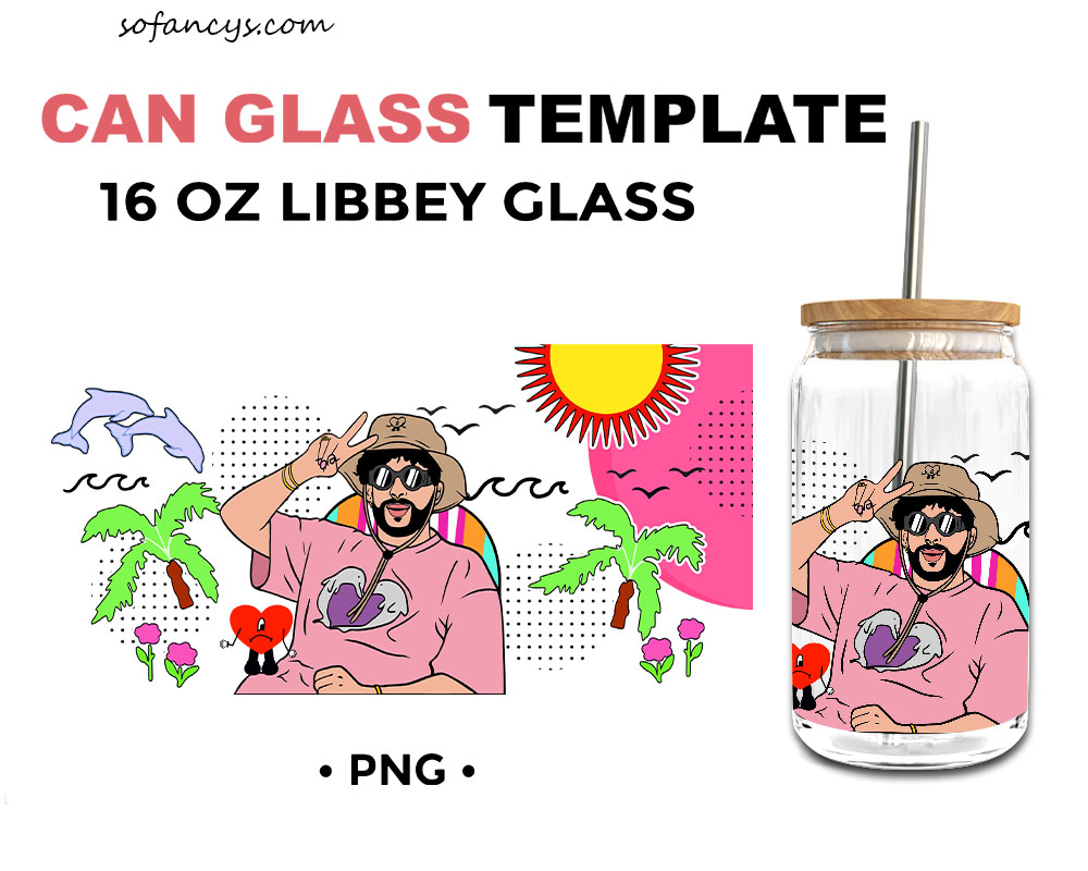 Libbey 16 Oz and 20 Oz Can Glass Wrap Template