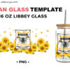 Sunflower Bee Kind 16oz Libbey Glass Can Wrap