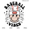 Baseball Vibes Beanie Smile SVG
