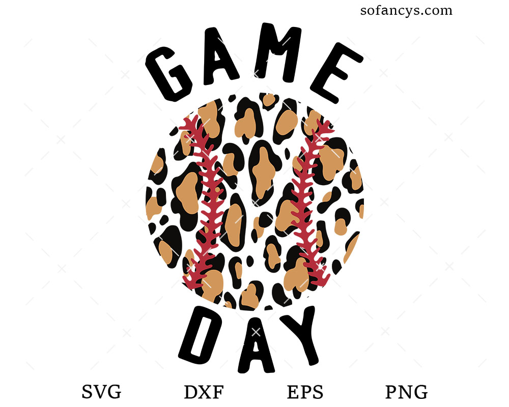 Game day leopard baseball SVG