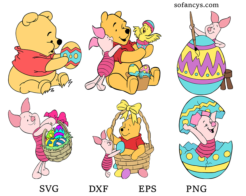 Piglet Winnie Pooh Easter SVG Bundle