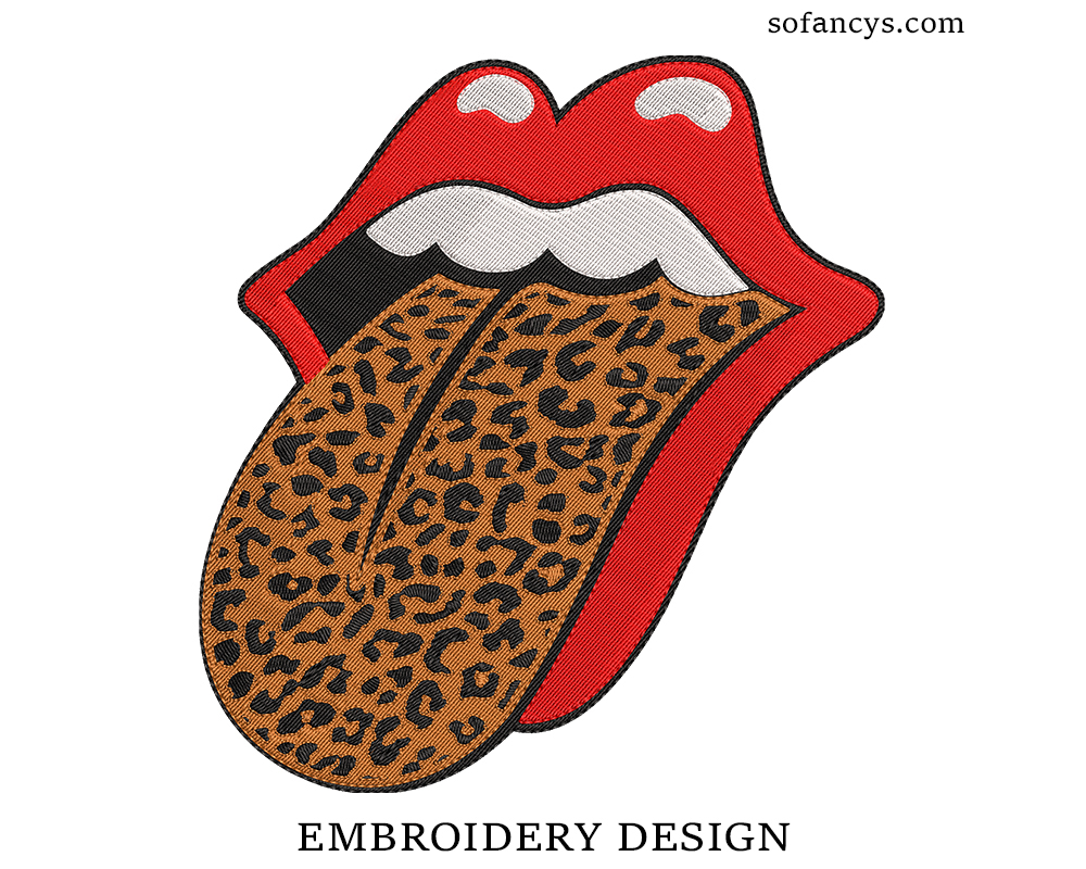 Rolling Stones Embroidery Design