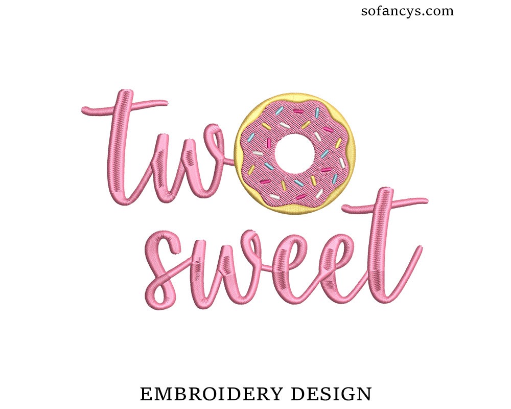 Two Sweet Donut Embroidery Design