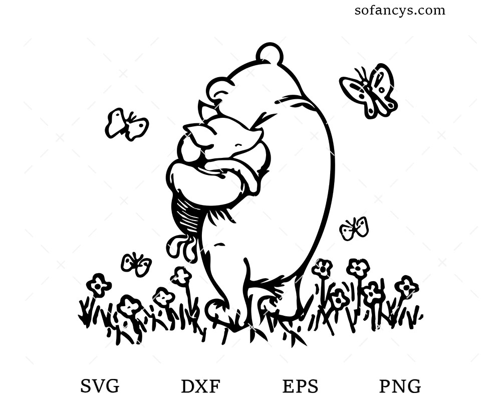Winnie The Pooh and Piglet SVG